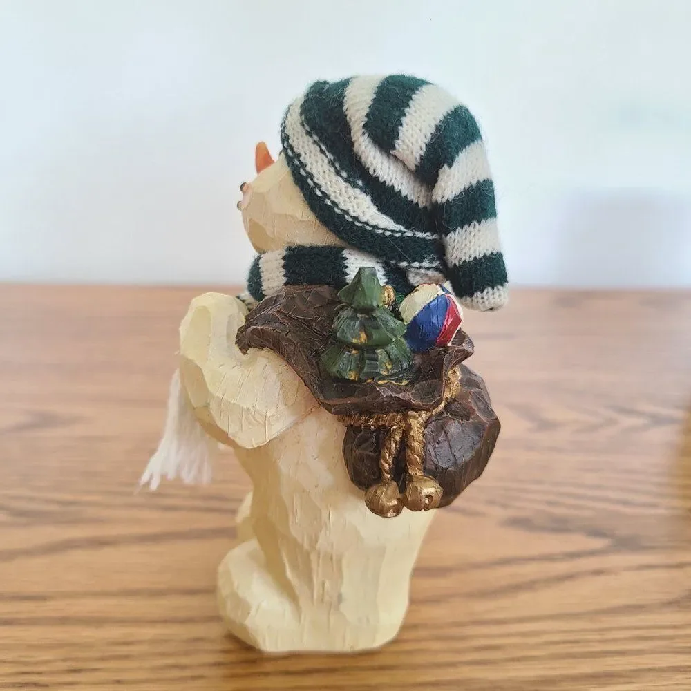 Vintage Wood-Look Snowman Figurine & Ceramic Snowman Bucket Pail Snowman Lot